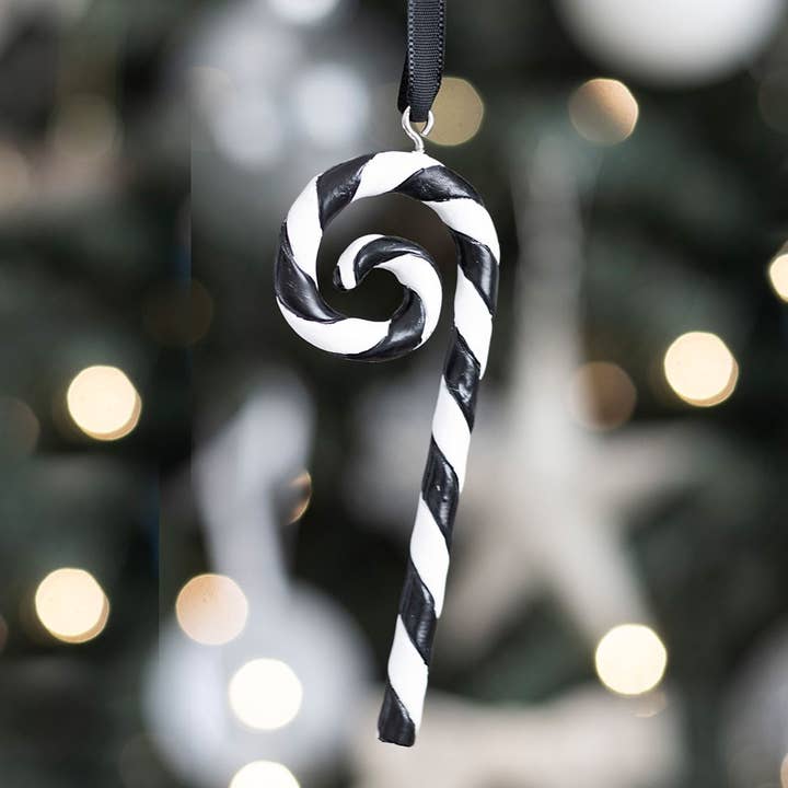 WONDER IMPORTS AUSTRALIA - Wholesale Ornament - Black and White Candy Cane Hanging Ornament