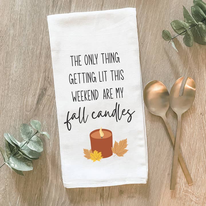 Roliga höstljus - bomullshandduk för wholesale av Lissi Designs