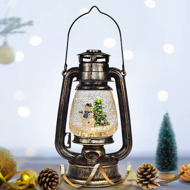 Musique Noël Lanterne LED avec Flotteur d'Eau Bonhomme de Neige giftland pour la vente par giftland