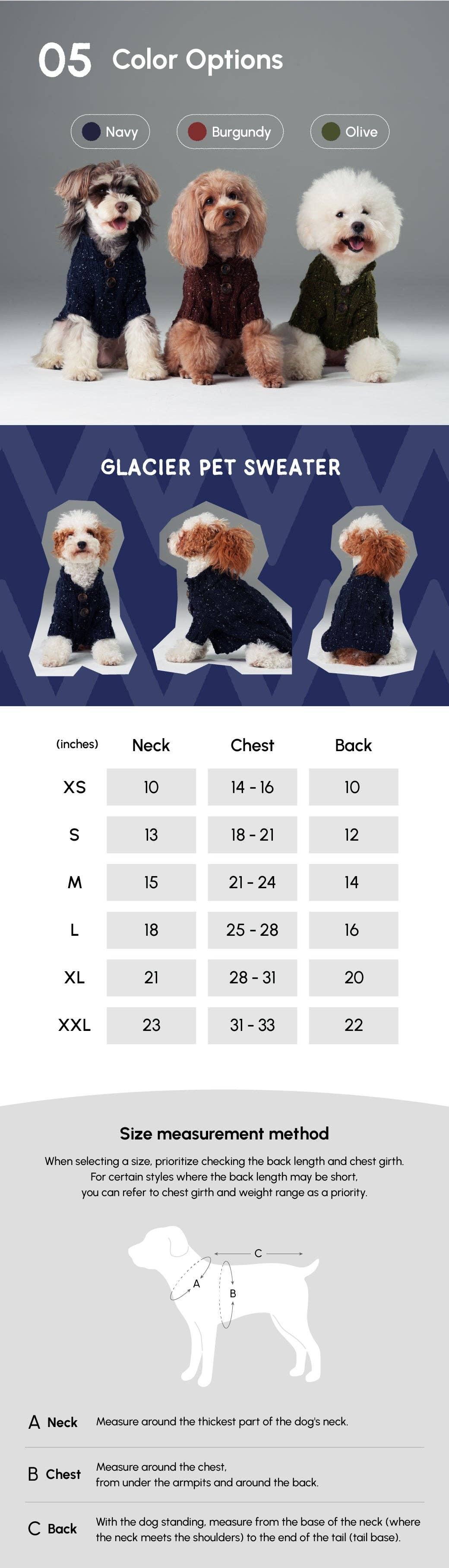 PEHOM - Wholesale Pet Sweater - Dog - GLACIER PET SWEATER - NAVY12