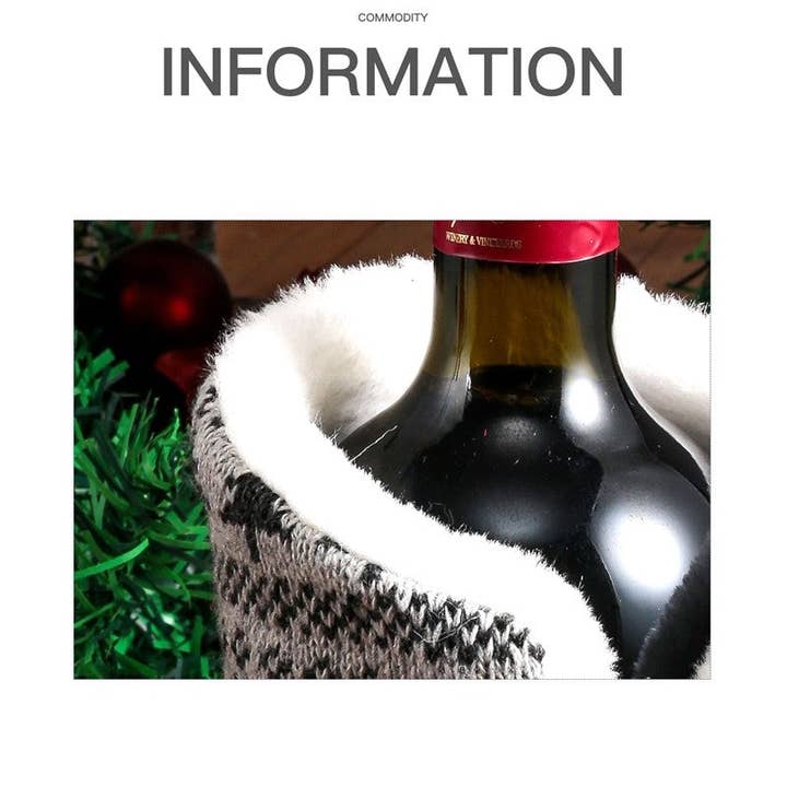 Ekartini - Wholesale Wine Gift Bag - Knitted Wine Bottle Cover Christmas Decoration7