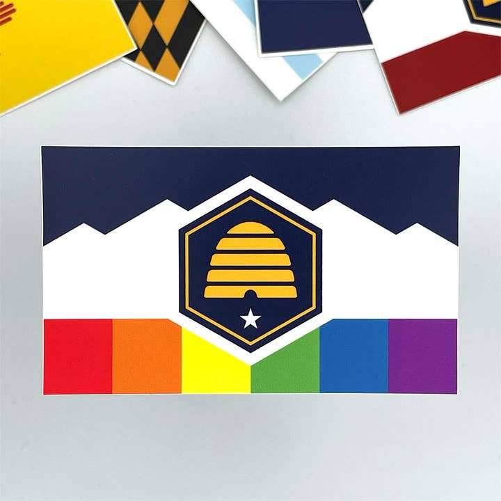 Flags For Good - Wholesale Sticker - Utah LGBTQ Pride Flag Sticker | New Beehive Flag