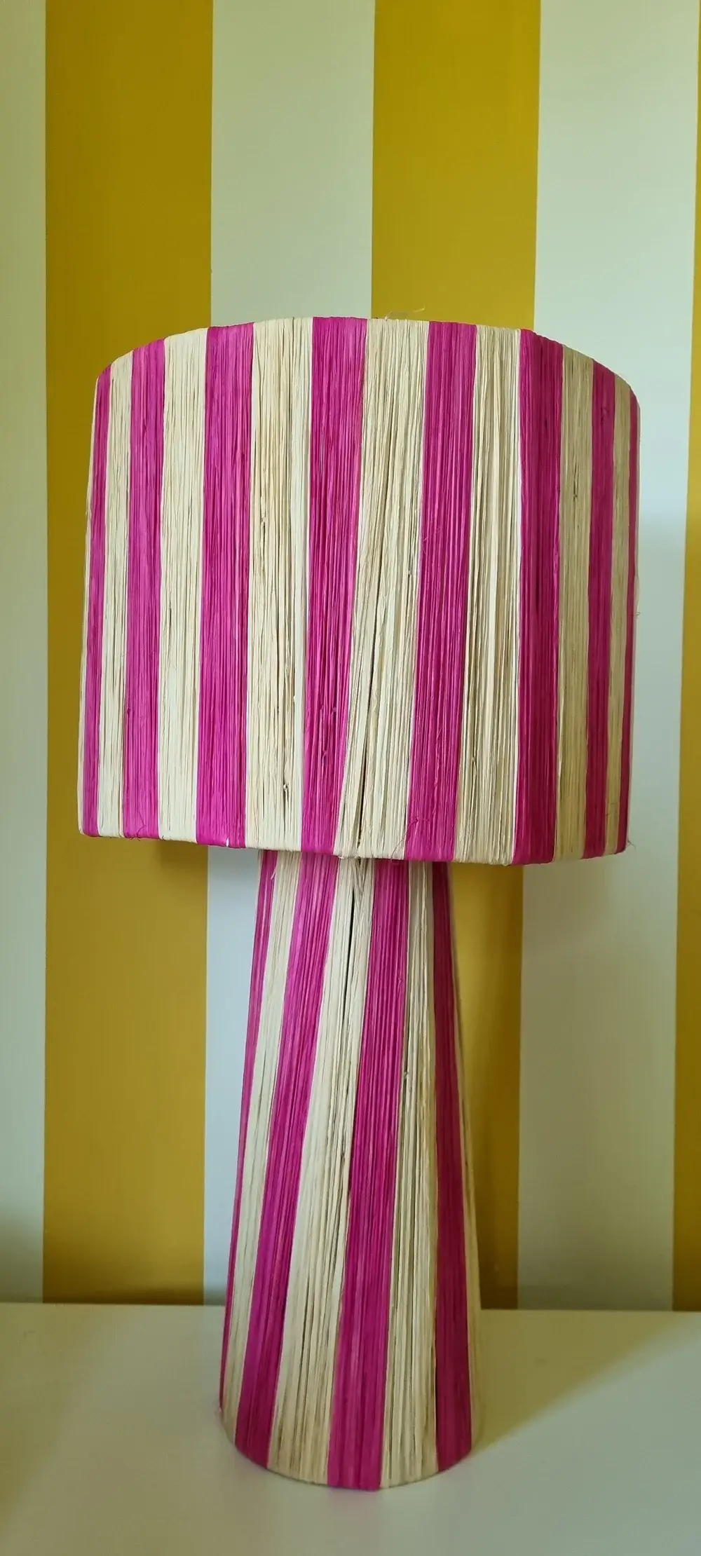 High crafty - Wholesale Accent/Desk Lamp - Handmade Moroccan Raffia Striped Lamp – Natural Fiber Table 6