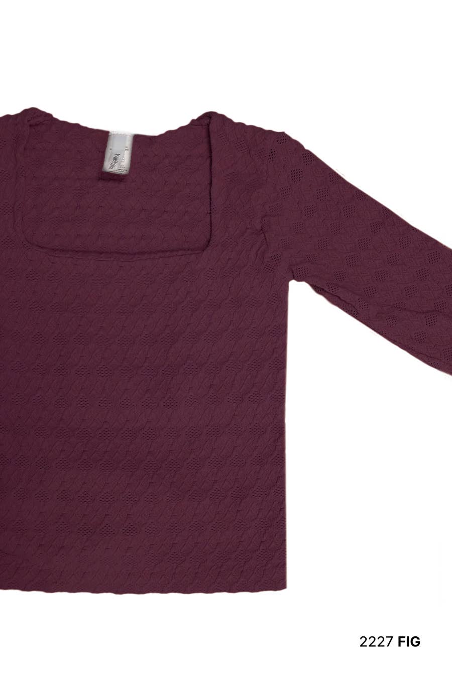 NIKIBIKI – wholesale Knit top – Women's – NS8461 - Lace Textured Square LS Top6