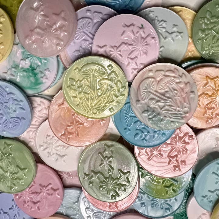 Rochambeau Home - Wholesale Sealing Wax - Custom Wax Seals - Shroomy & Celestial Star Stickers - 10 pp