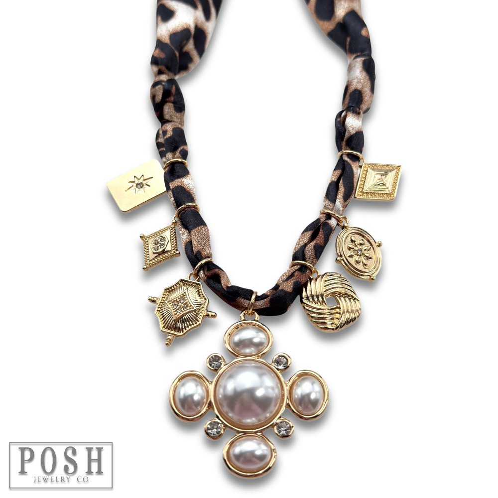 Pink Panache Brands - Wholesale Pendant/Charm Necklace - Leopard print scarf charm necklace4