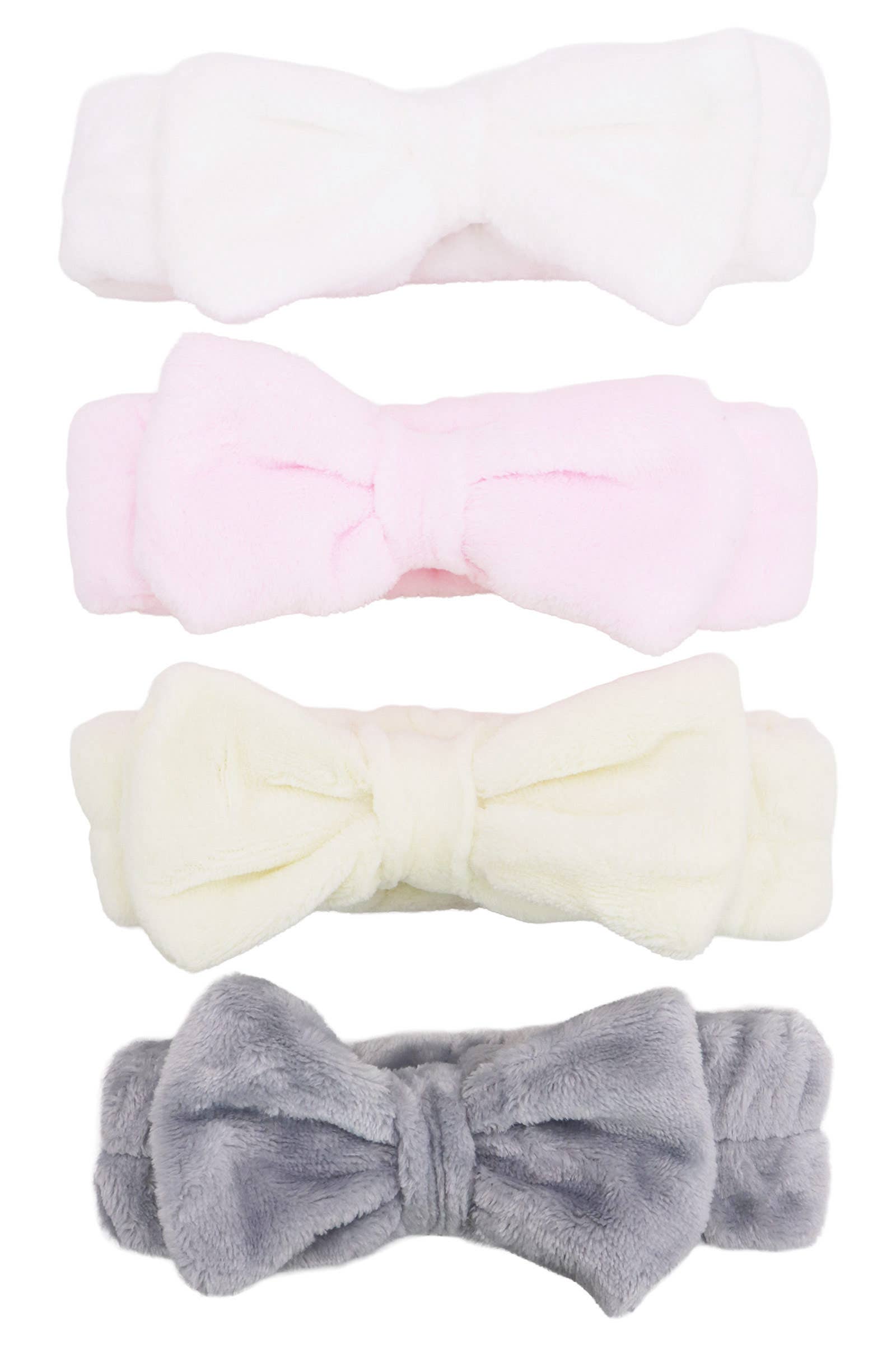 ASSORTED Leopard Polka Dot Solid Mix Fuzzy Spa Headband for wholesale on Faire2