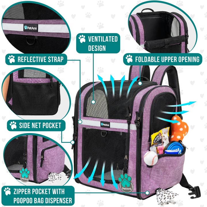 PetAmi - Wholesale Pet Carrier - Cat/Dog - Ultimate 4 Way Entry Pet Carrier Backpack22