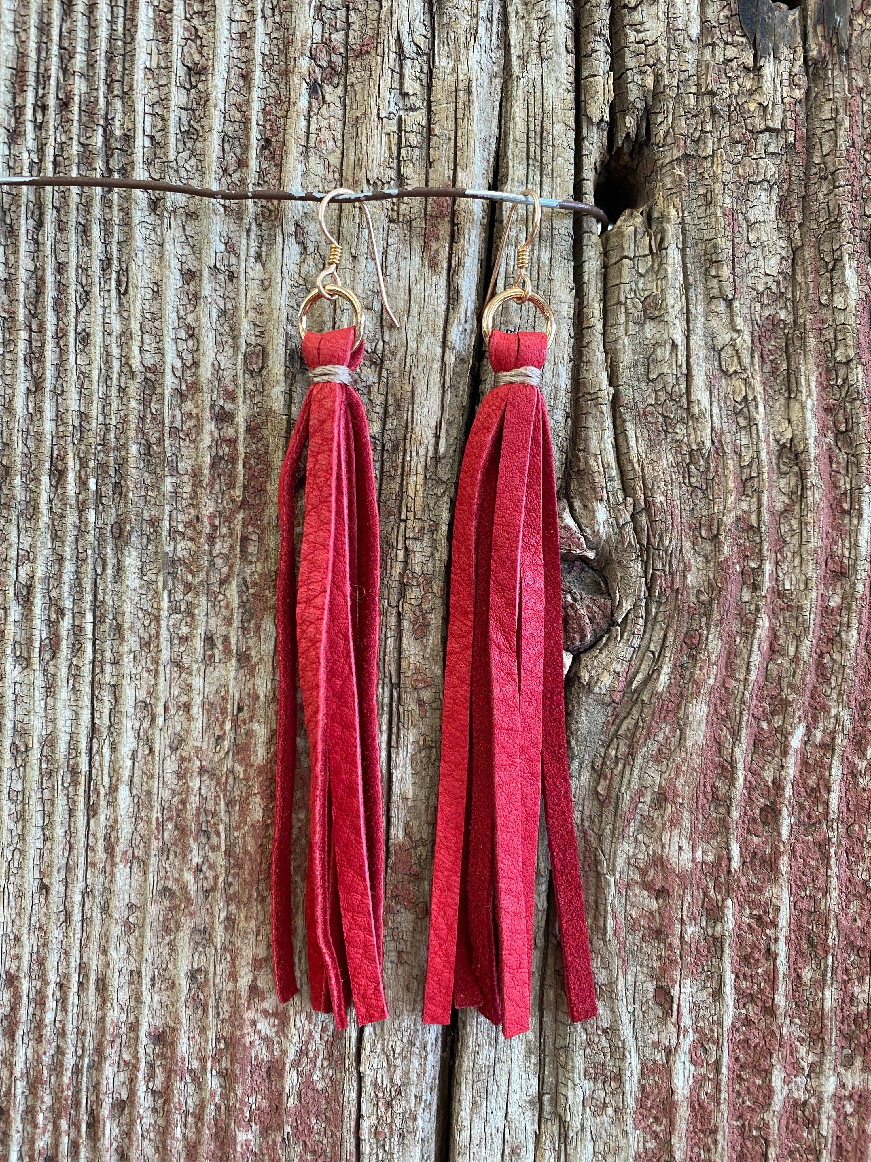 J.Forks Designs - Wholesale Tassel Earrings - 14112 Leather Tassel Earrings8