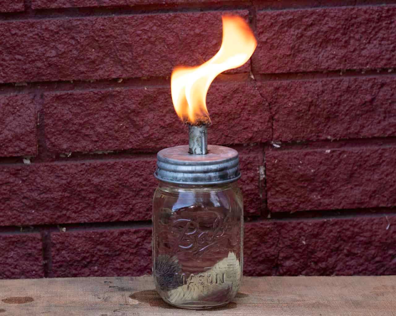 Mason Jar Lifestyle - Wholesale Lantern - Tiki Torch Oil Lamp Lid in Galvanized Metal for Mason Jars3