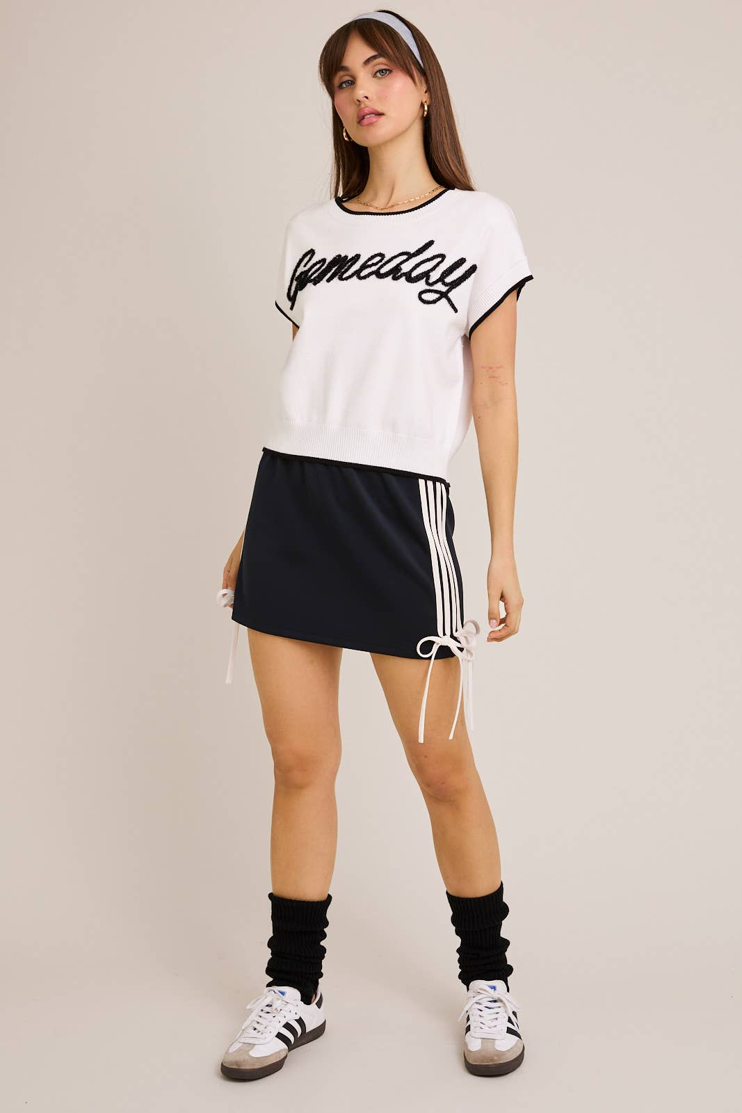 LE LIS - Wholesale Skirt - Women's - BOW DETAIL TRACK MINI SKIRT3