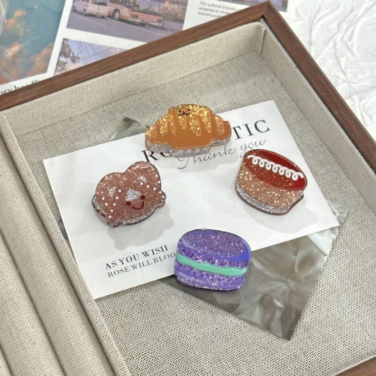 SoapElenGlen - Wholesale Hair Clip - Women's - Acrylic Glitter Baking Series Mini Hair Claw Clips9