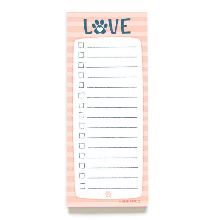 Notepad - Love Pawprint for wholesale by Hennel Paper Co.