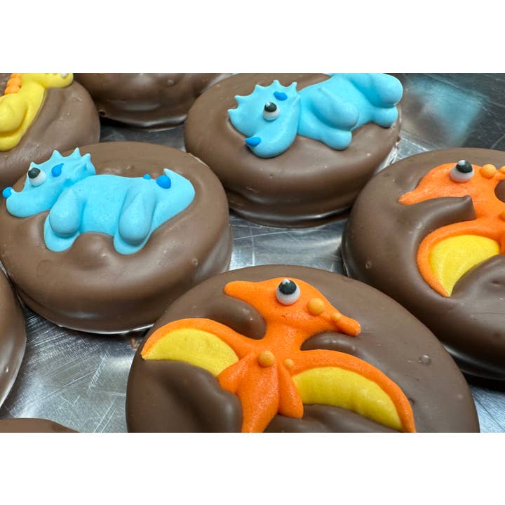 O'Shea's Candies Sweet Shop - Wholesale Chocolate Covered Sweets - O’Oreo “Animated Dinosaurs 🦖” O’Oreo w/ Milk Chocolate 3PK