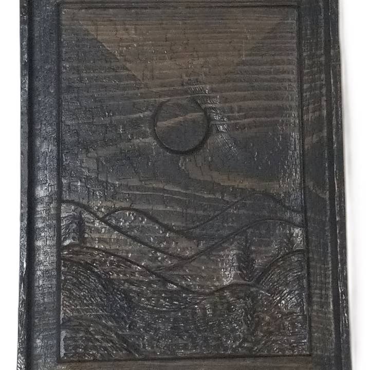 Desert Sun Scene Carved in Wood - Wall Art for wholesale by Skeeter's Row