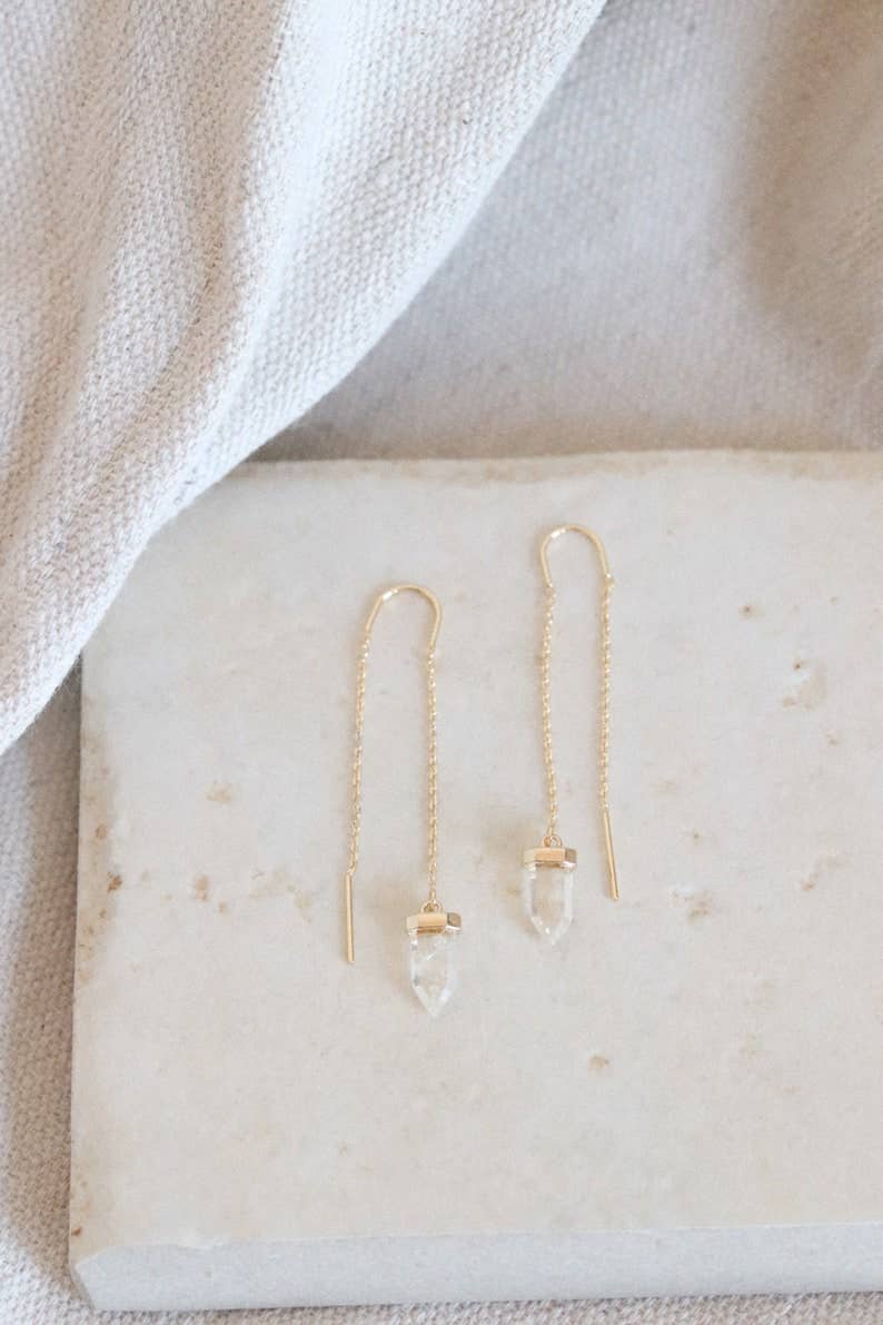 Goldie Jewelry - Wholesale Dangle Earrings - CRYSTAL POINT Threaders1