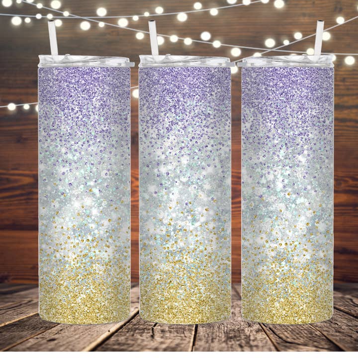 Paillettes violettes et dorées pour la vente par Kazali Creations