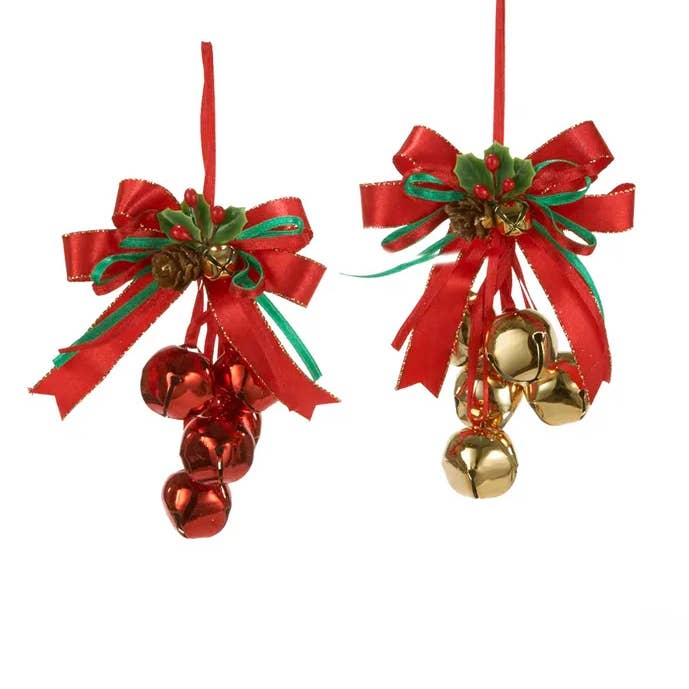 5.5"RENCONTRÉ CLOCHES ROUGE/OR W/ARC 2/A pour la vente par Kurt S. Adler, Inc.