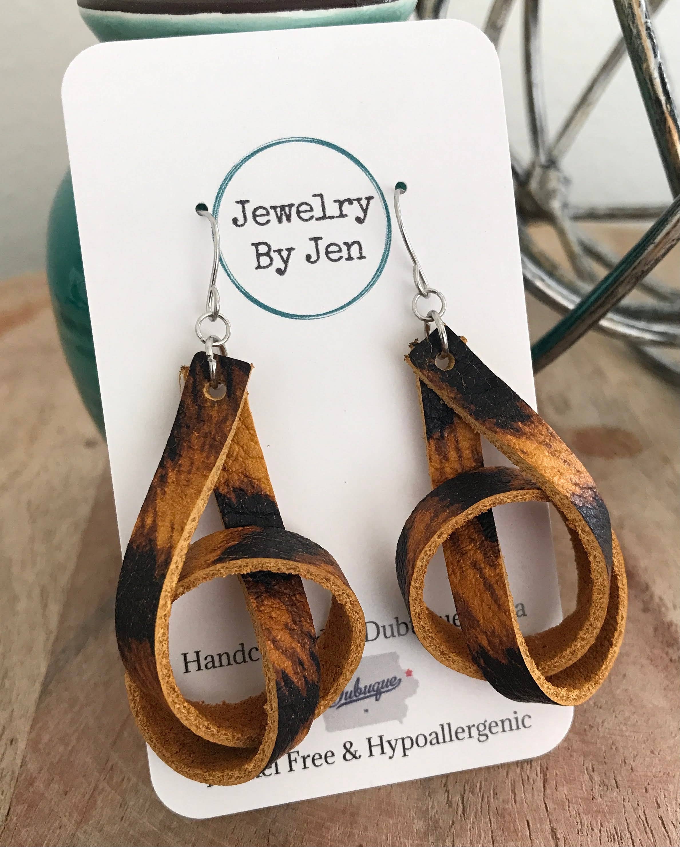 Jewelry By Jen - Wholesale Dangle Earrings - *CLEARANCE* Knot: Mustard Leopard1