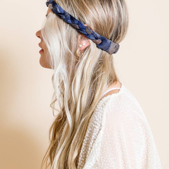 Leto Accessories - Wholesale Fashion Headband - Women's - Tie Dye Braided Headwrap - Free Spirit Expression