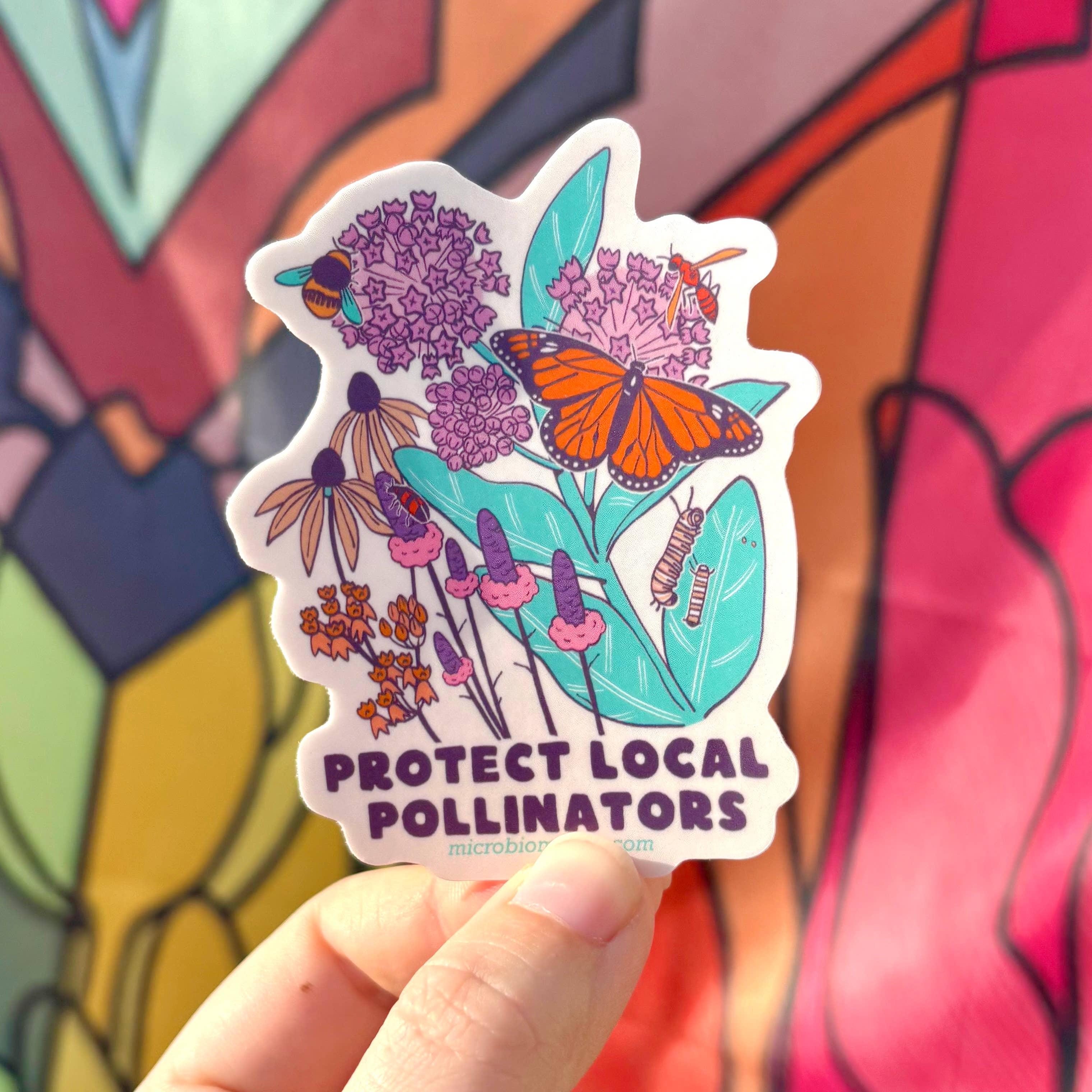 Microbiome Arts - Wholesale Sticker - Protect Local Pollinators 3” Sticker 2