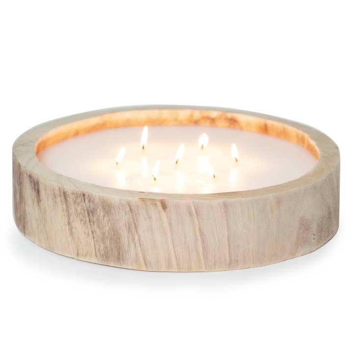 Andaluca - Wholesale Jar/Filled Candle - 13.5" Paulownia Circular Wood Candle7