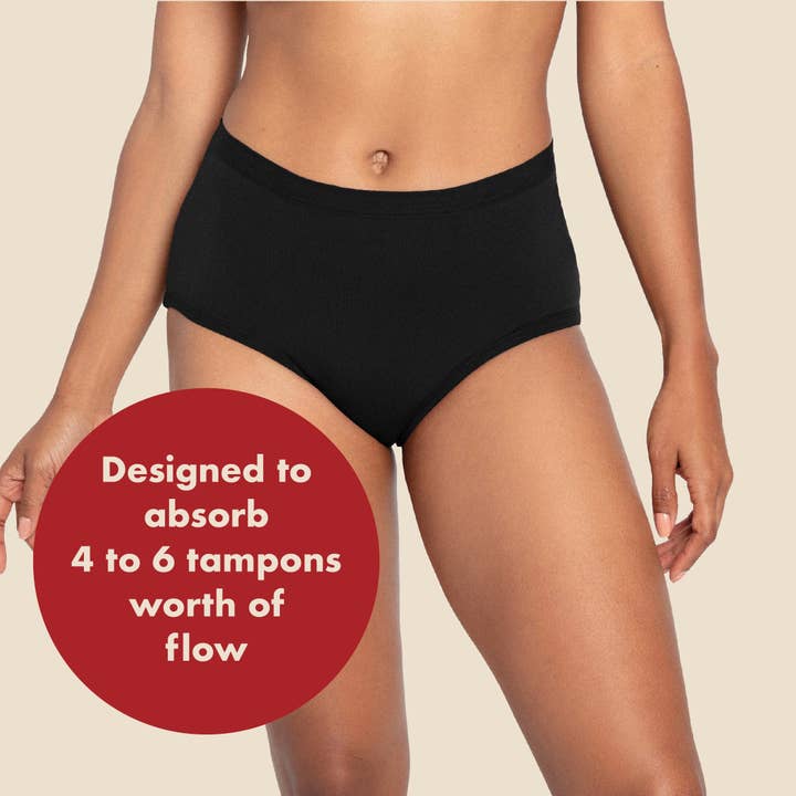 The High Waisted Period. in Microfiber - Single Boxed Unit - Black for wholesale on Faire2