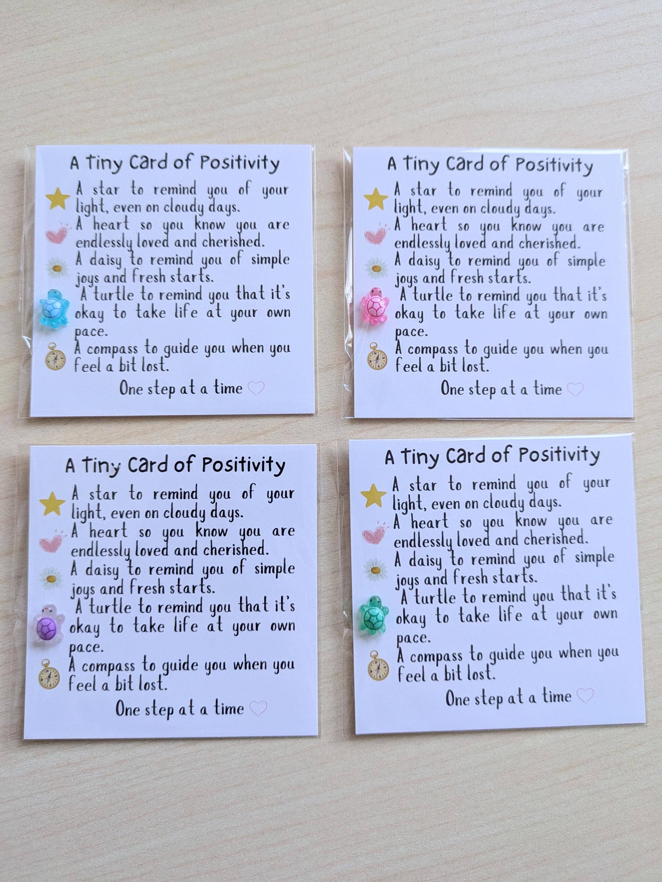 Uplifted Ink - Wholesale Encouragement Card - Positivity Turtle Figurine Card with Custom Note Option1