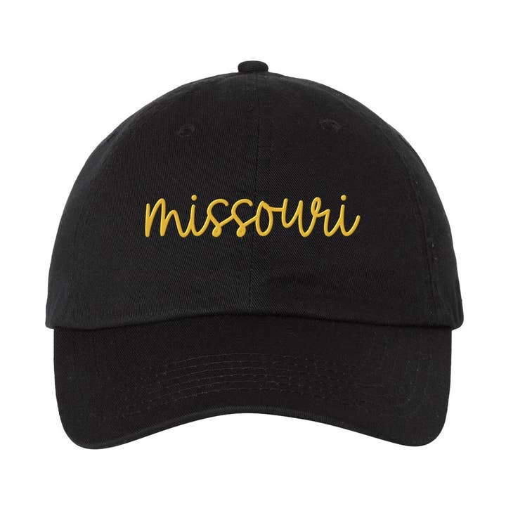 Script Missouri Embroidered Dad Hat for wholesale by Lucky Luna Apparel