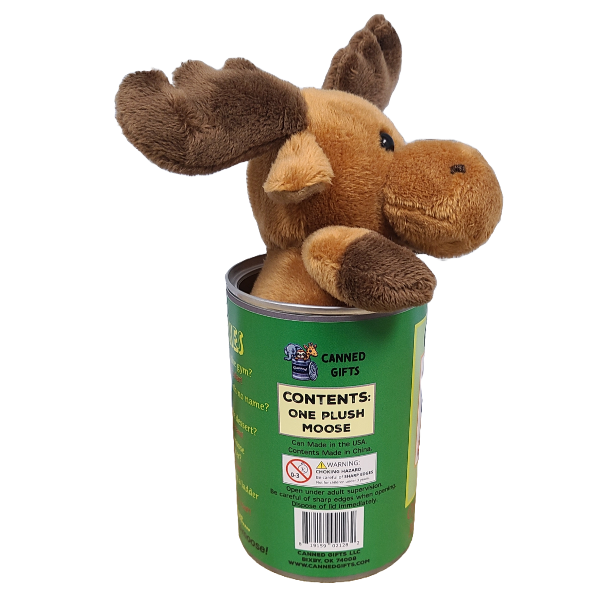 Canned Gifts - Wholesale Stuffed/Plush Toy - Kids & Baby - Rocky the Canned Moose - Stuffed Animal Plush w/Funny Jokes6