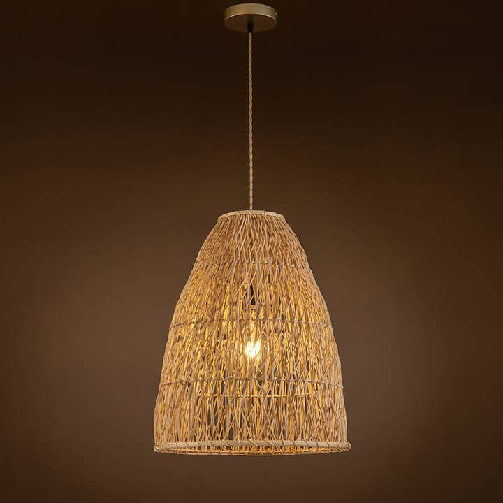 ELE Light & Decor - Wholesale Chandelier/Hanging Light - Lisbet Pendant Bell Wicker Rattan Hanging Lamp1