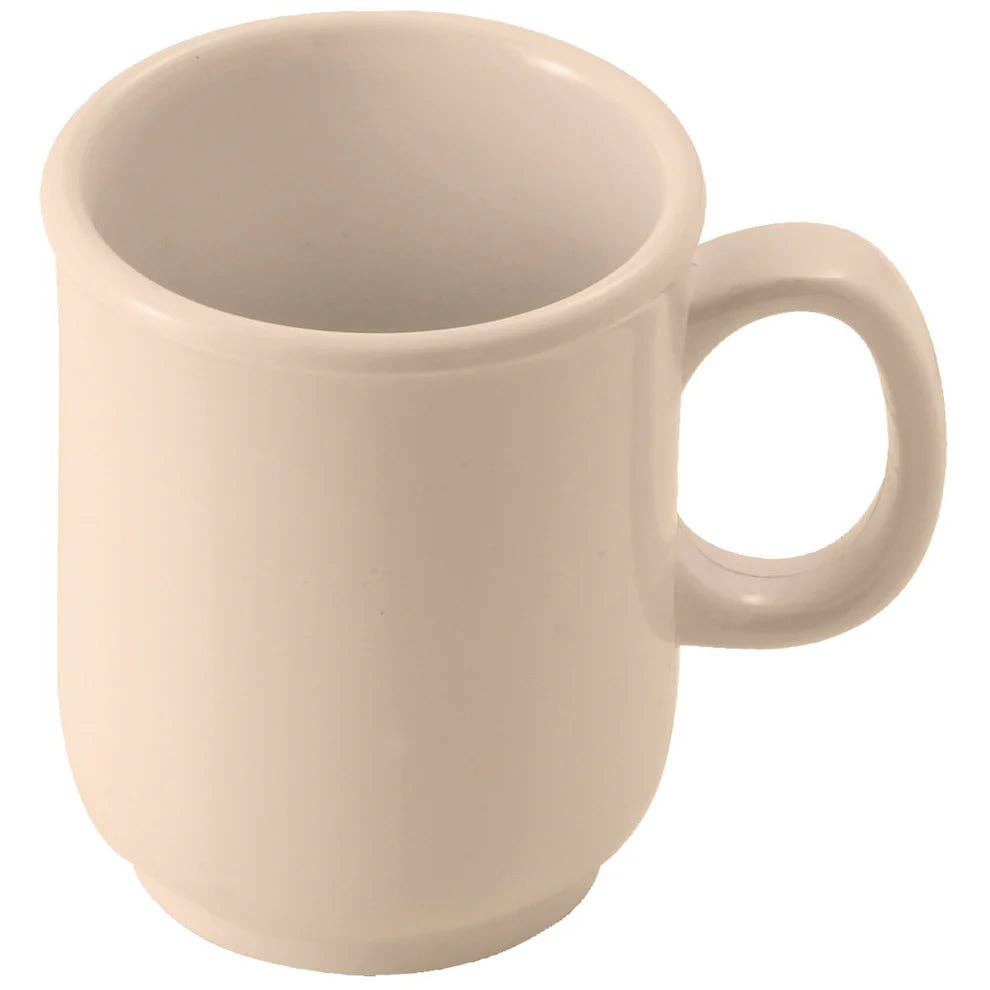 EcoQuality - Vente Tasse à café - MMU-8 et MMU-8W Mugs Bulbeux en Mélamine 8oz Tan et Blanc2