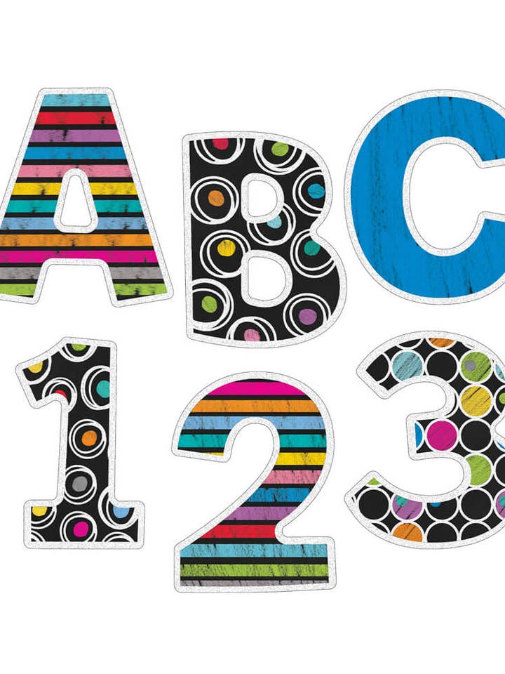 Colorful Chalkboard Bulletin Board Letters for wholesale by Carson Dellosa Education