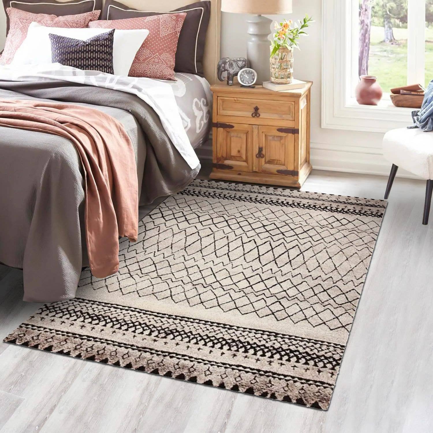 Beige Tapis berbère style MOROCCO TRIBAL Oeko tex en vente sur Faire2