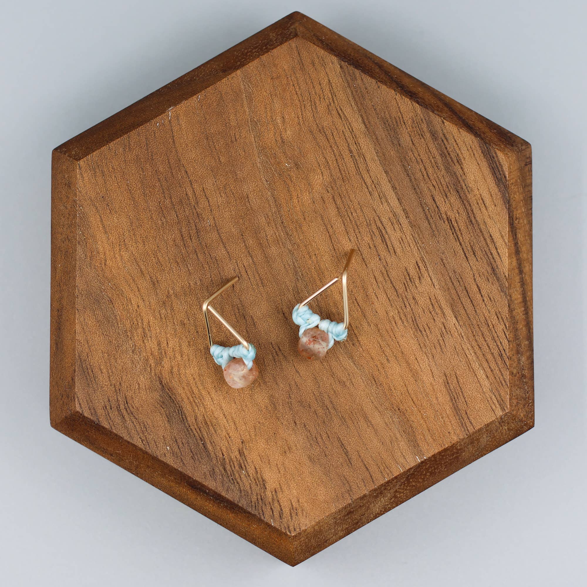 The Stitch Alliance - Wholesale Stud/Post Earrings - Sunstone Stud Earrings | Gold Fill Triangle Studs | Handmade3