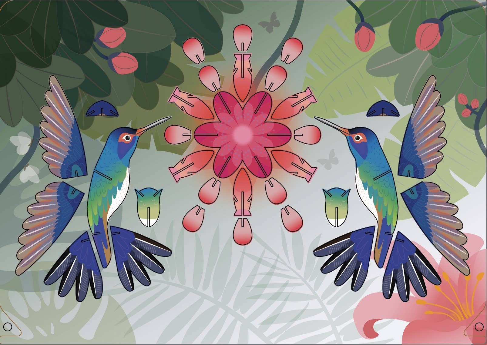 Formes Berlin GbR - Wholesale DIY Craft Kit - Hummingbird mobile 3D deco craft sheet1