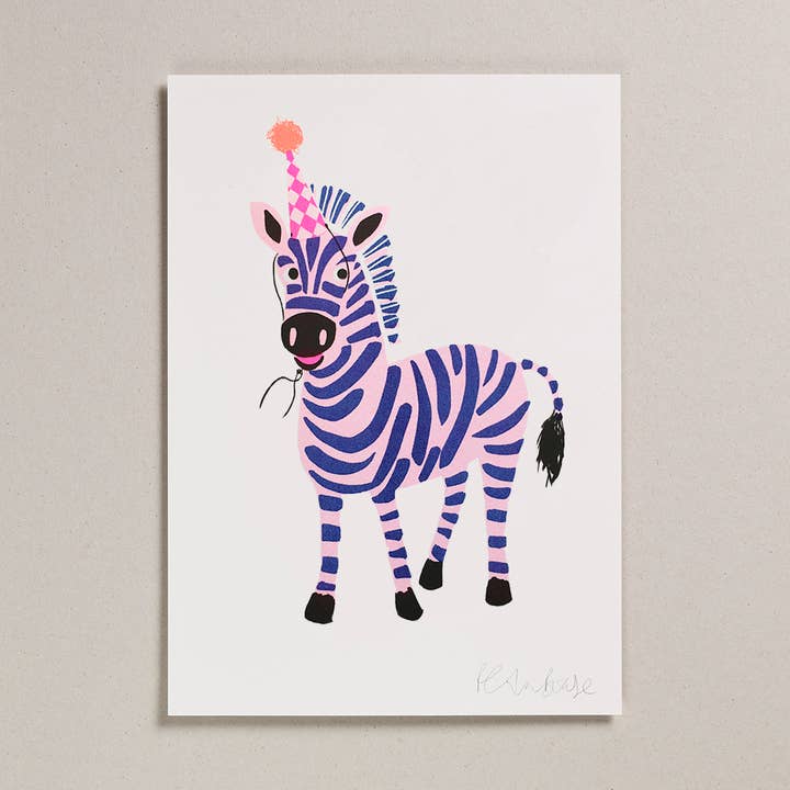 Risograph Print - Zebra for wholesale by Petra Boase Ltd (US Duties Paid)