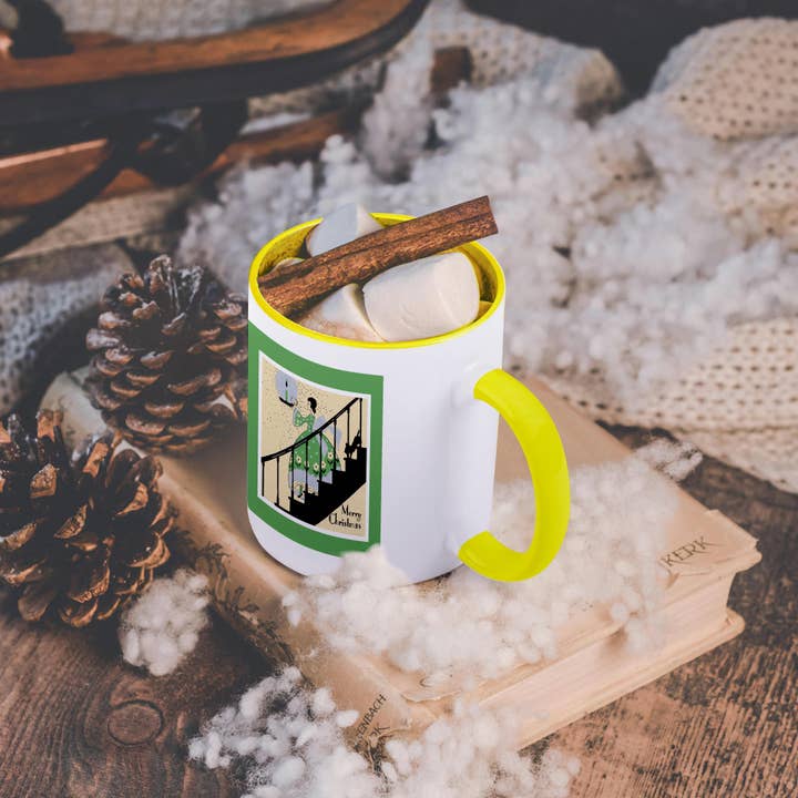 3dRose - Wholesale Coffee Mug - 3dRose, Woman Descending Stairs With Scottie, Mug5