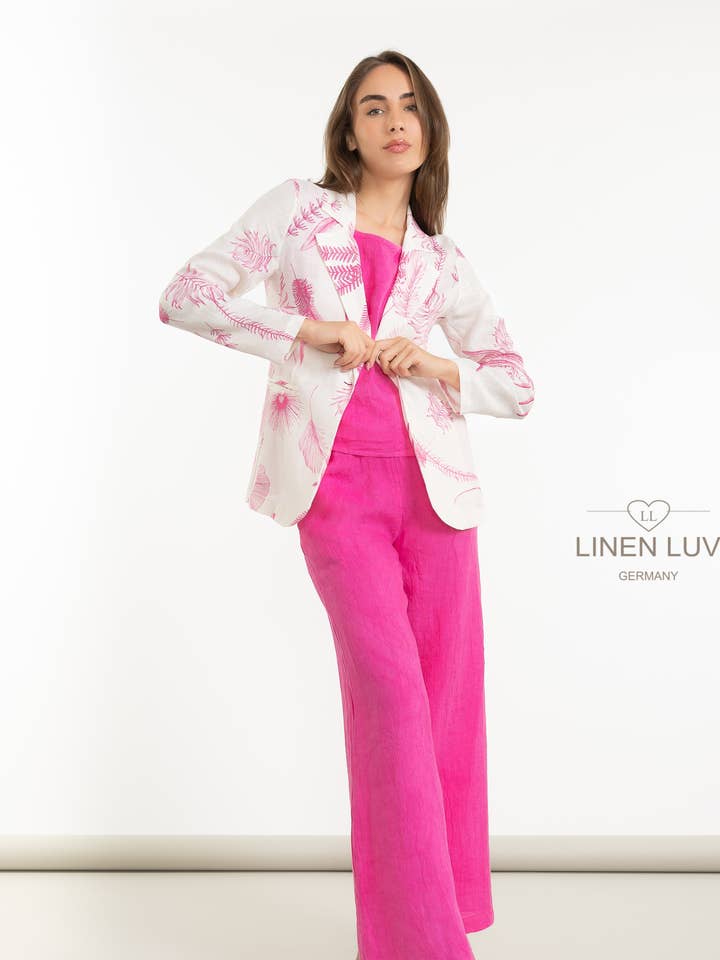 Frans linnen jasje voor wholesale door LINEN LUV