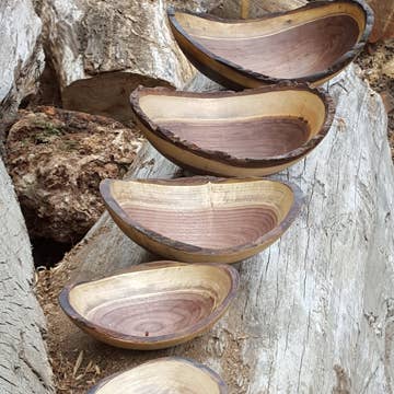 Petermans Boards and Bowls Inc. - Wholesale Serve Bowl - 10" BLACK WALNUT OVAL BOWL