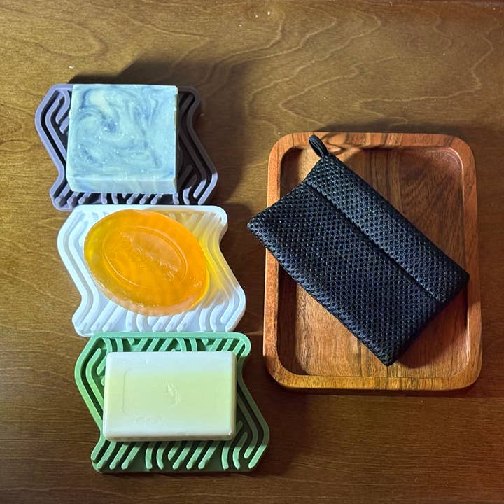 Multi Colored Soap Dish (Grey/Green/White) Premium Silicone Soap Tray for wholesale on Faire13