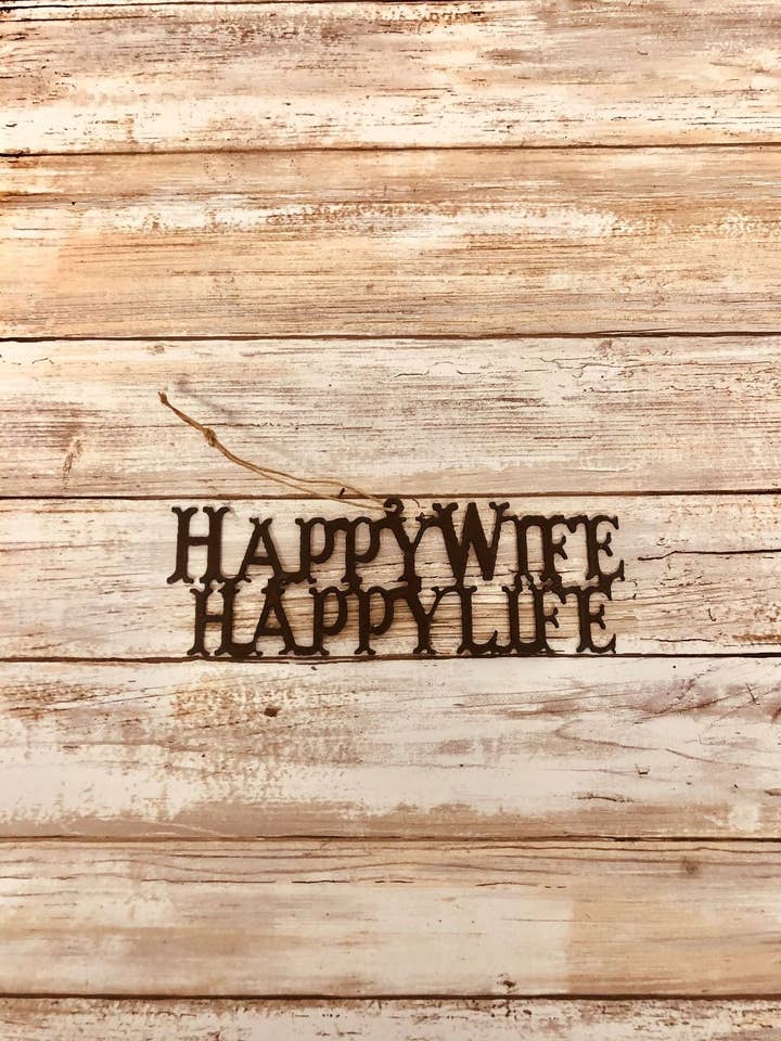 Happy Wife, Happy Life Ornament for wholesale by Universal Ironworks USA