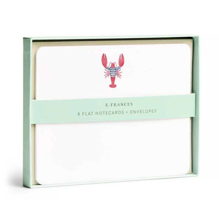Lobster Flat Note Set for wholesale by E. Frances Paper