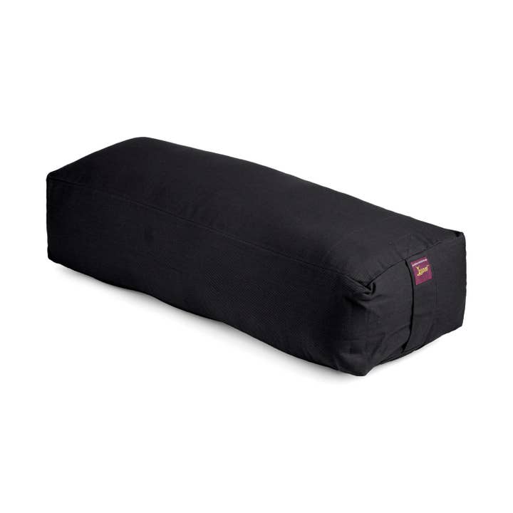 Yoga Bolster - Long Rectangular Cotton Filled Black for wholesale by Yogavni Yoga Products