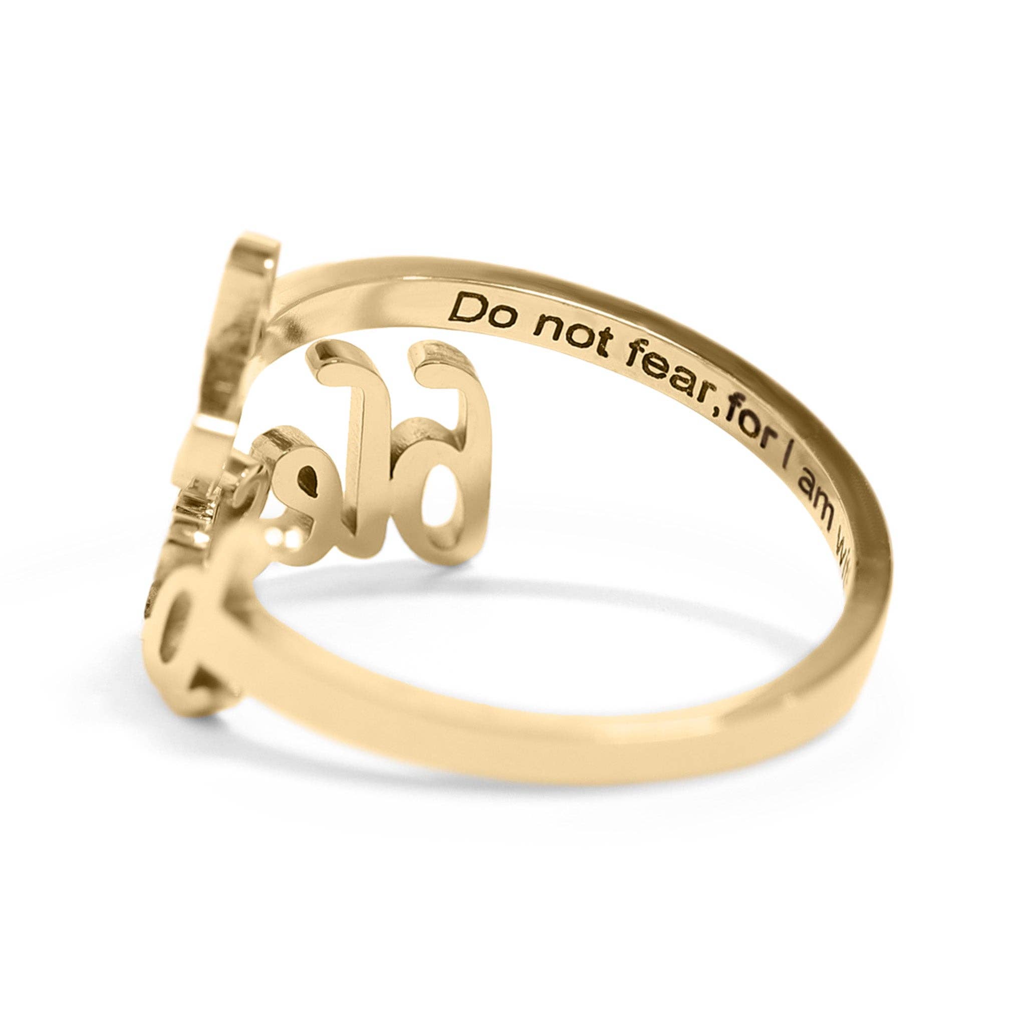 WJW - Wholesale Band/gestapelde ring - 18K Goud PVD Verstelbare "Blessed" Ring5