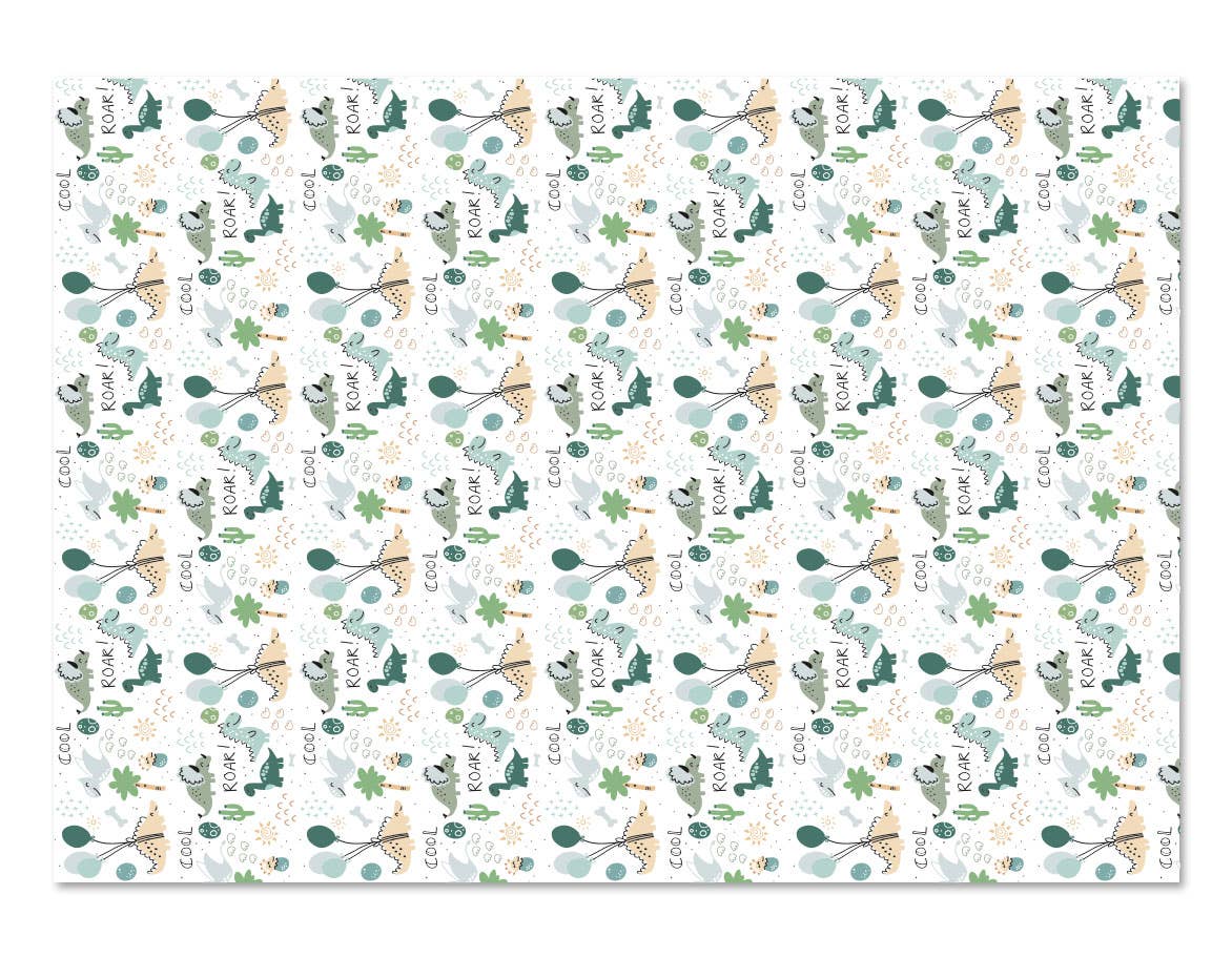 NynkeOntwerpt - Wholesale Wrapping Paper Roll - Gift paper | Dinos | Custom illustration2
