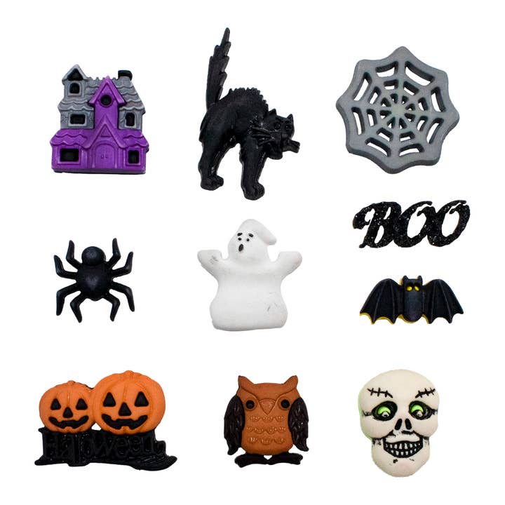 Fright Night Halloween Novelty Craft Buttons for wholesale by Buttons Galore & More
