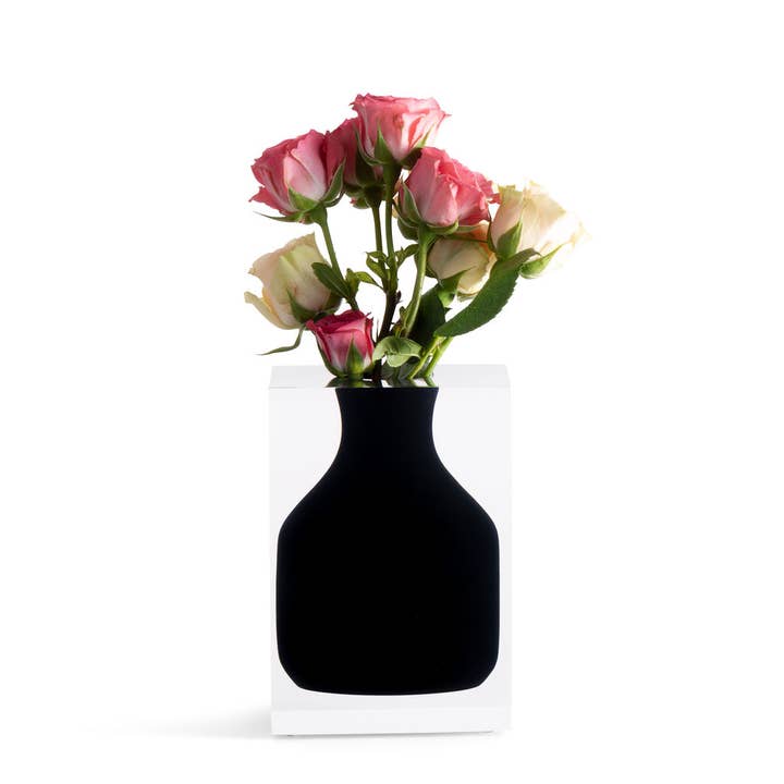 JR William - Wholesale Vase - Soho Black Hand Poured Authentic Acrylic Hogan Bud Vase Gift