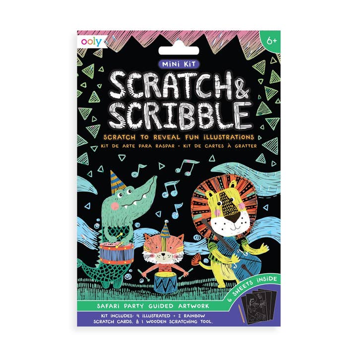Scratch & Scribble: Mini Kit - Safari Party (7 PC Set) for wholesale by OOLY