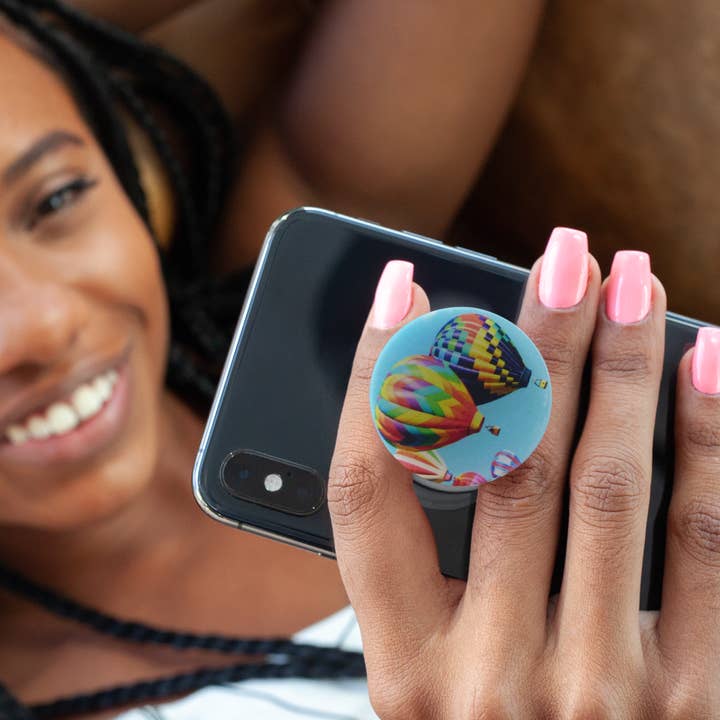 Classy Grips - Wholesale Phone Grip - CG-045 - Classy Grip Colorful Hot Air Balloons Blue Sky on W